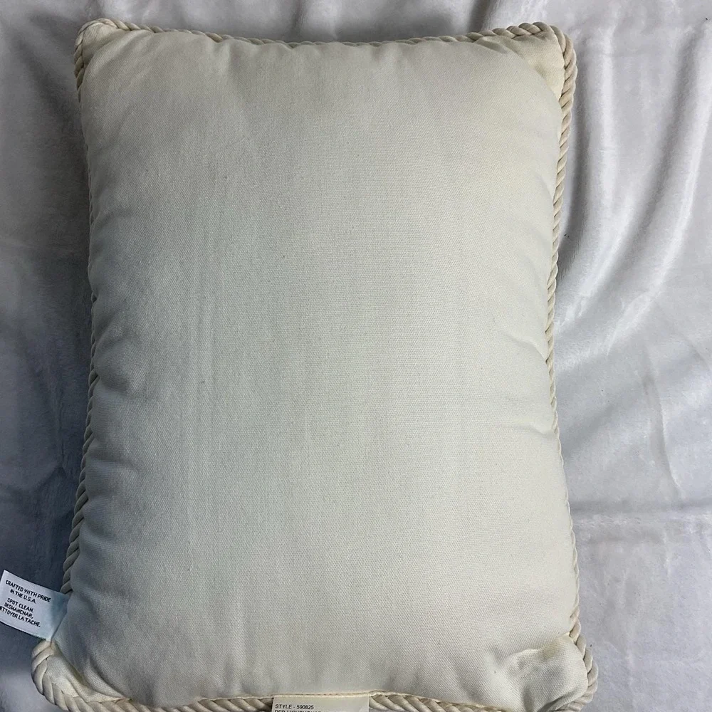 Woven Lighthouse Ropes Sea Shore Blue Tapestry Pillow 17